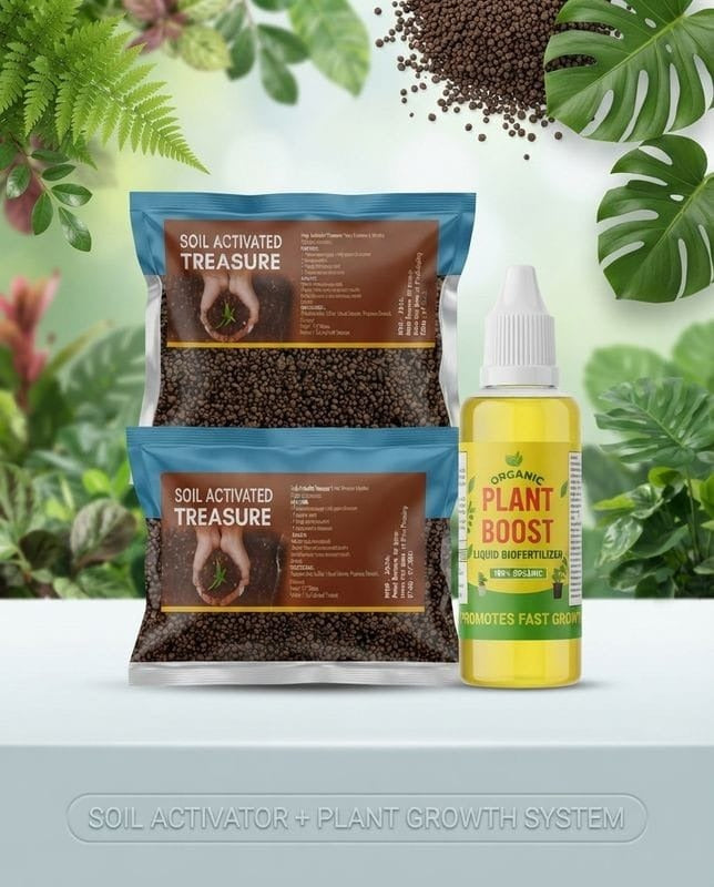 Soil Activated Treasure pack of 2 And Free plant booster pack 1