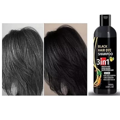 Black hair dye shampoo 3in1(pack 2)