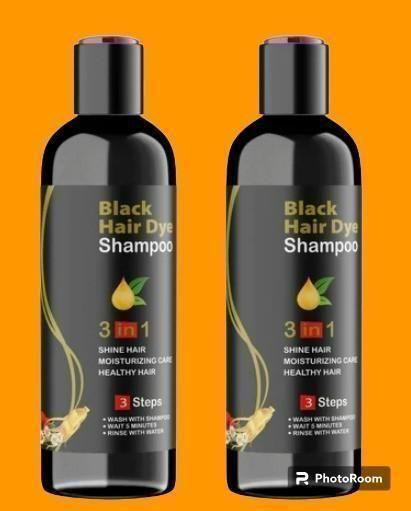 Black hair dye shampoo 3in1(pack 2)